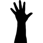 Clipart vetorial de adulto mão levantada