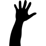 Ilustración vectorial de la mano del chico levantado