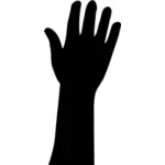 Vector drawing of hand-up silhouette