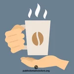 Hand innehav kopp kaffe