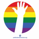 Alzata la mano colori LGBT