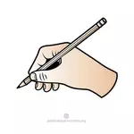 एक हाथ में पेंसिल
