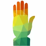 Farbe-Silhouette einer menschlichen Hand