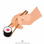 Os pauzinhos e sushi