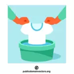 Laver les vêtements à la main