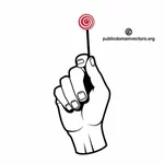 Hand with lollipop
