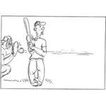 Baseball player caricature