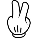 Victory sign with fingers