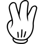Vektorové kreslení rukavice se třemi prsty
