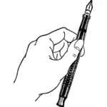 Hand with pen