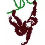Hanging monkey vector clip art