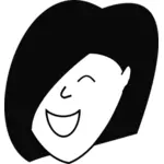 Fericită femeie cu părul peste un ochi vector illustration