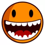 Vector clip art of happy smiley with big teeth