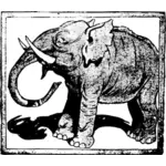 Šťastný slon vektorové kreslení