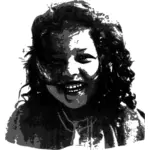 Vectorafbeeldingen van gelukkig meisje lacht