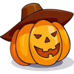 Halloween pompoen met een sombrero vector tekening