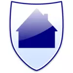Vektor image av blå huset på et skjold