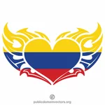 Coração com bandeira colombiana