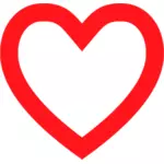 Vector de la imagen de un corazón rojo con el contorno grueso