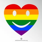 Usmívající se srdce barvy LGBT
