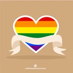 ЛГБТ гордость сердце с лентой