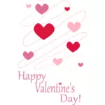 Vector clip art of pink hearts Valetine's Day card
