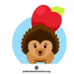 Ouriço com uma maçã