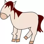 Vector afbeelding van rode cartoon paard