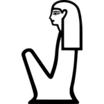 Vector miniaturi antic Egipt hieroglifă feminin