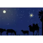 Nativity scenen bakgrunn vector illustrasjon