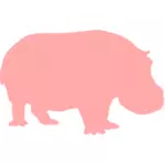 Hippo rosa silhuett vektorbild