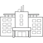 Hospital building line art vector graphics