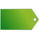 Vektor ClipArt vågräta gröna tagg med ett litet hål för en rand