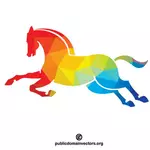 Farbige Silhouette eines Pferdes
