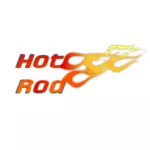 Hot rod teks ilustrasi