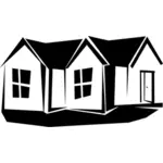 Vector clip art of silhouette of a familiy house