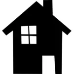 Vektorgrafik med silhuetten av en enkel hus
