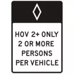 Autobahn Zeichen für HOV Fahrzeuge Vektorgrafik