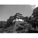 Bir uçurumun üzerinde Japon kale