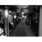 Strada japoneză în alb-negru