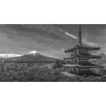 Fuji och pagoda