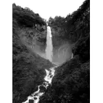Waterval in zwart-wit