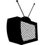 Hypnotic television vector illustration