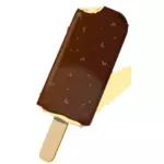 Ilustrasi vektor Fotorealistik es-krim cokelat pada tongkat