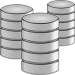 Icona punto tre database vettoriale