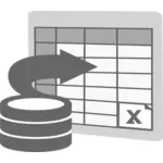 Import to Excel icon vector clip art
