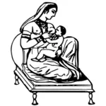 Donna indiana l'allattamento al seno