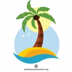 Palma na tropikalnej wyspie