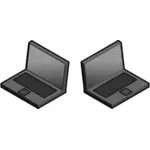 בתמונה וקטורית שני מחשבים ניידים