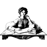 Woman writer vector illustration
